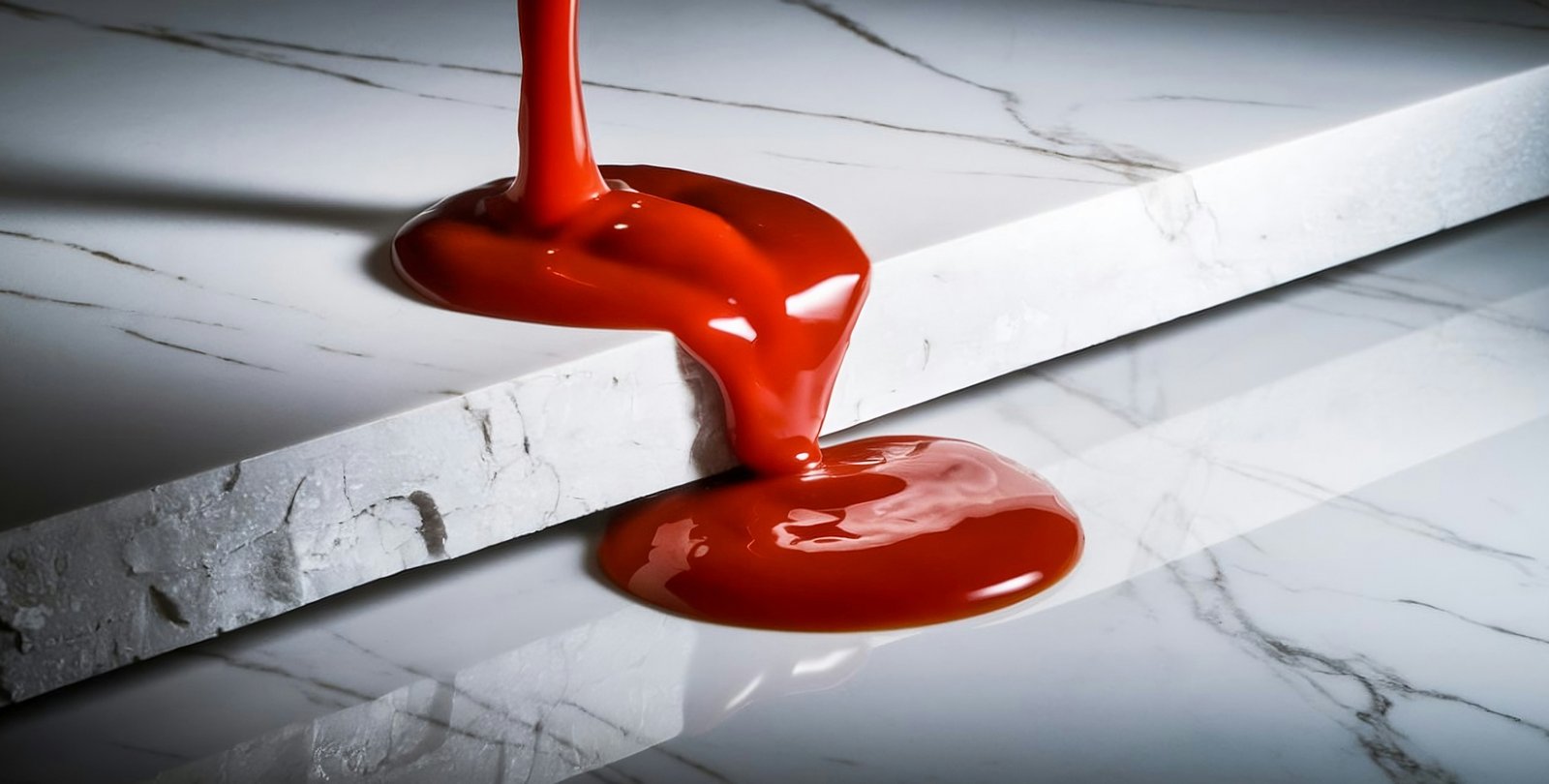 Verschütteter Ketchup auf Boden wird entfernt
